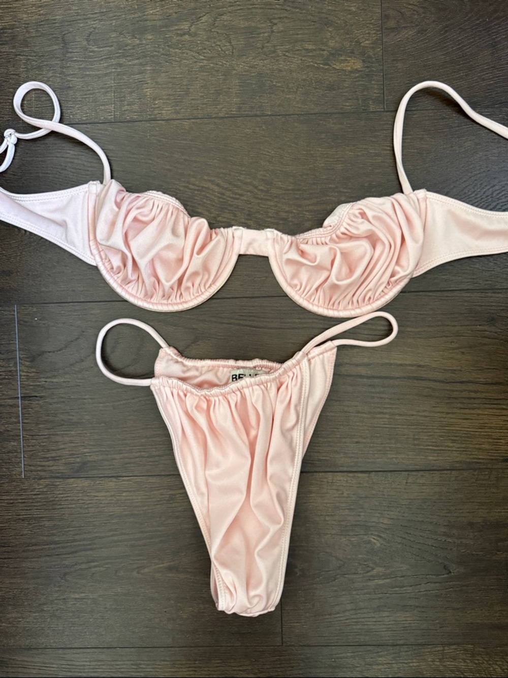 Soft Blush Ruched Bikini Set